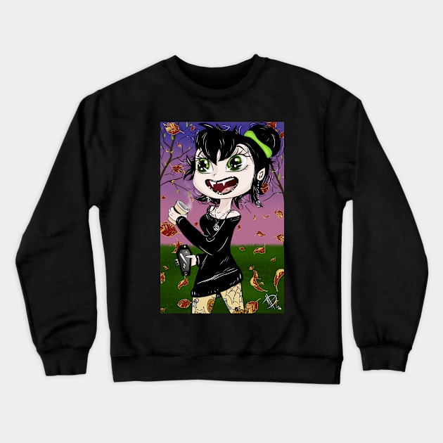 Adorable Little Gothic Vampire Crafter Witch Crewneck Sweatshirt by OCDVampire